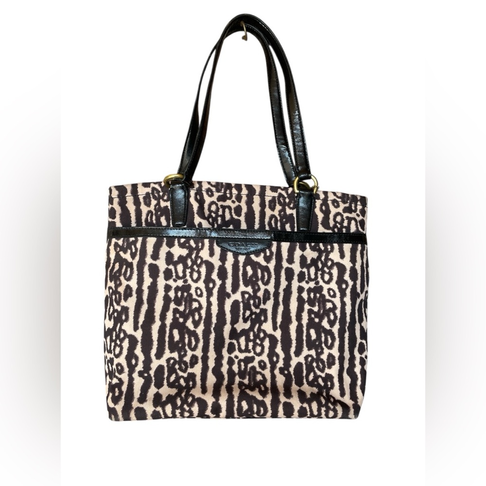 Coach Signature Leopard Print Zip Shoulder Bag